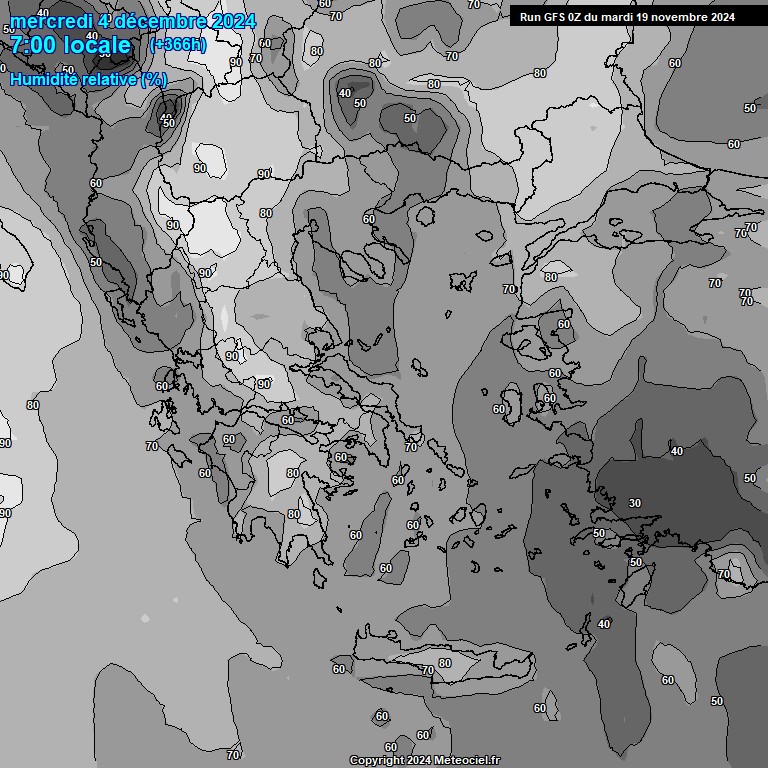 Modele GFS - Carte prvisions 