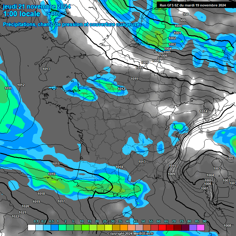 Modele GFS - Carte prvisions 