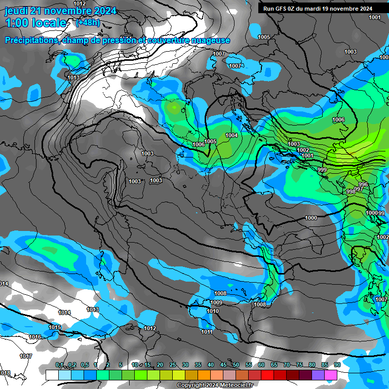 Modele GFS - Carte prvisions 