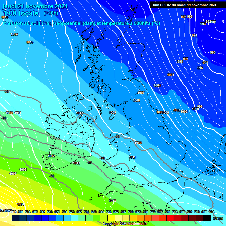 Modele GFS - Carte prvisions 