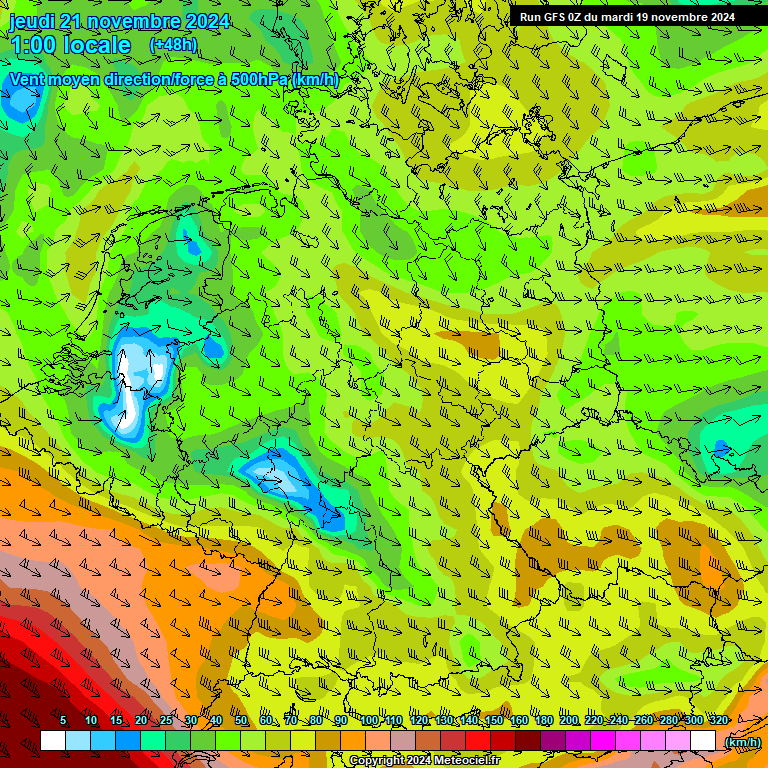 Modele GFS - Carte prvisions 