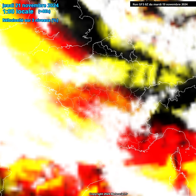 Modele GFS - Carte prvisions 