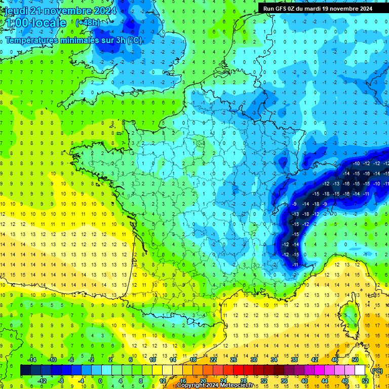 Modele GFS - Carte prvisions 