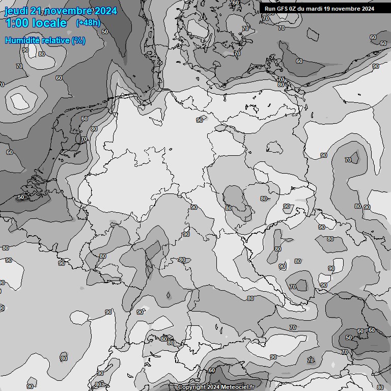 Modele GFS - Carte prvisions 