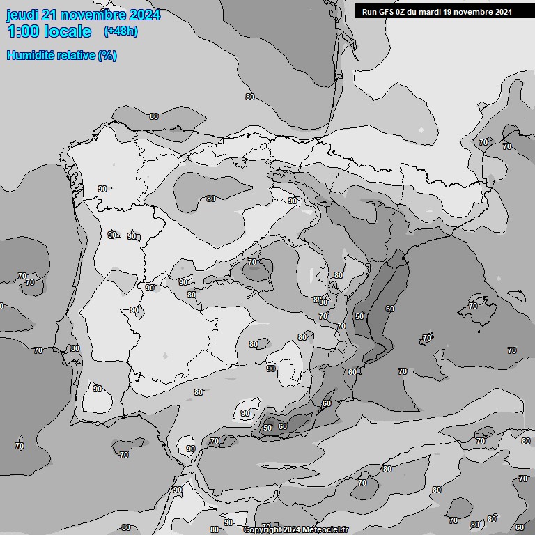 Modele GFS - Carte prvisions 