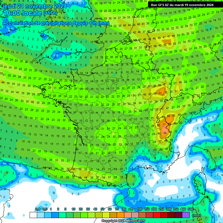 Modele GFS - Carte prvisions 