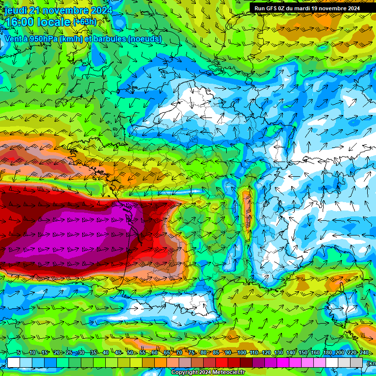 Modele GFS - Carte prvisions 