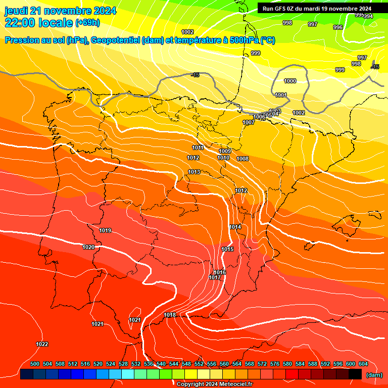 Modele GFS - Carte prvisions 