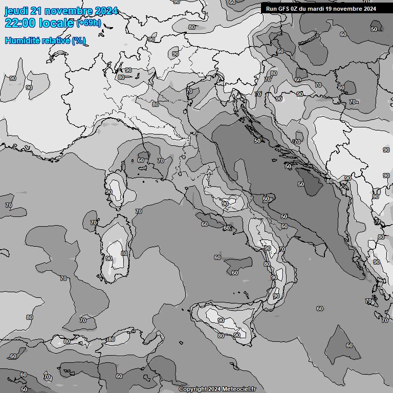 Modele GFS - Carte prvisions 