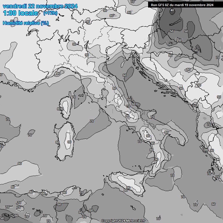 Modele GFS - Carte prvisions 