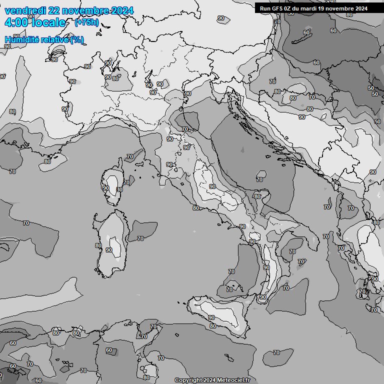 Modele GFS - Carte prvisions 