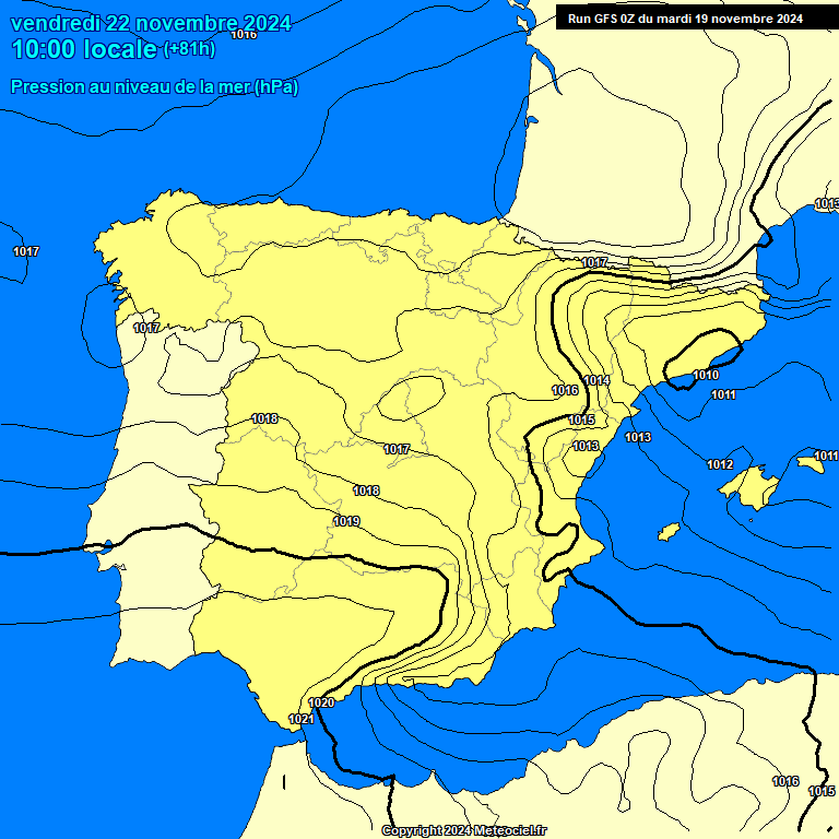 Modele GFS - Carte prvisions 