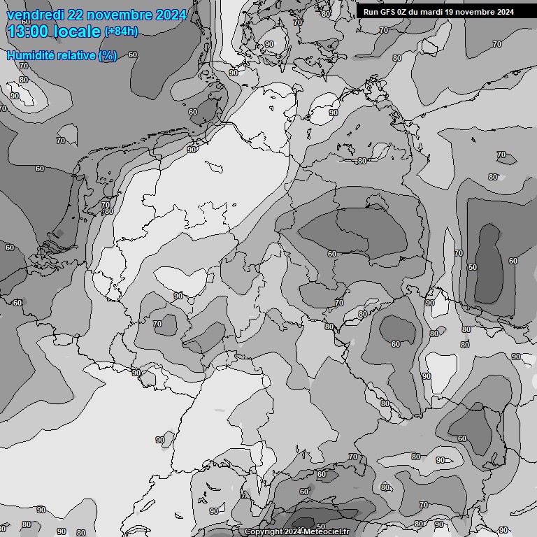 Modele GFS - Carte prvisions 