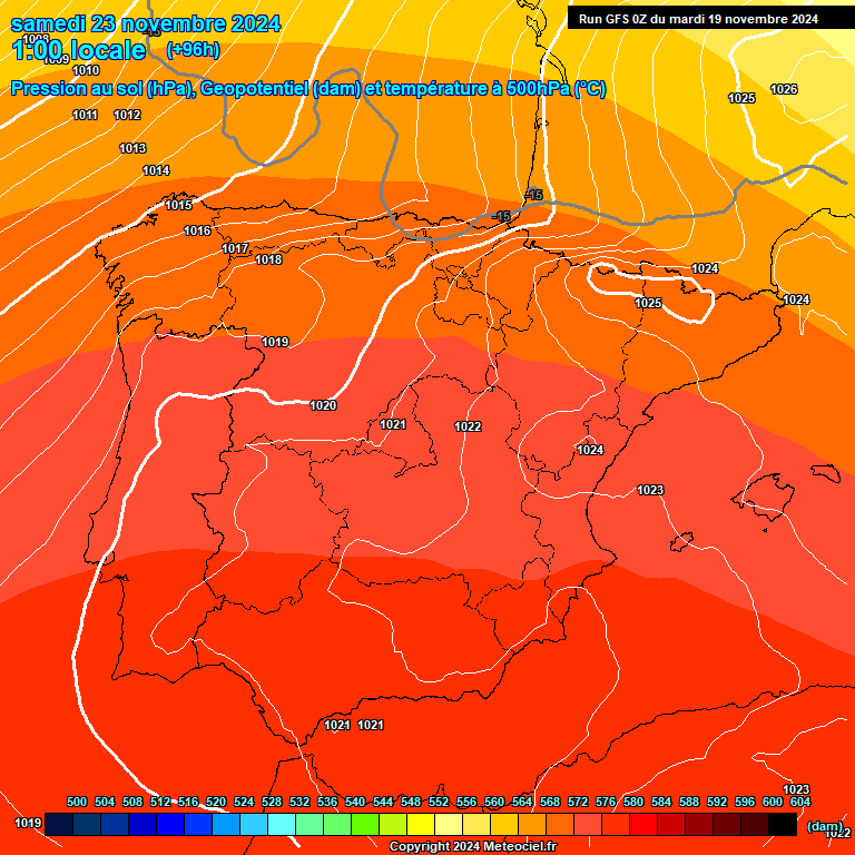 Modele GFS - Carte prvisions 