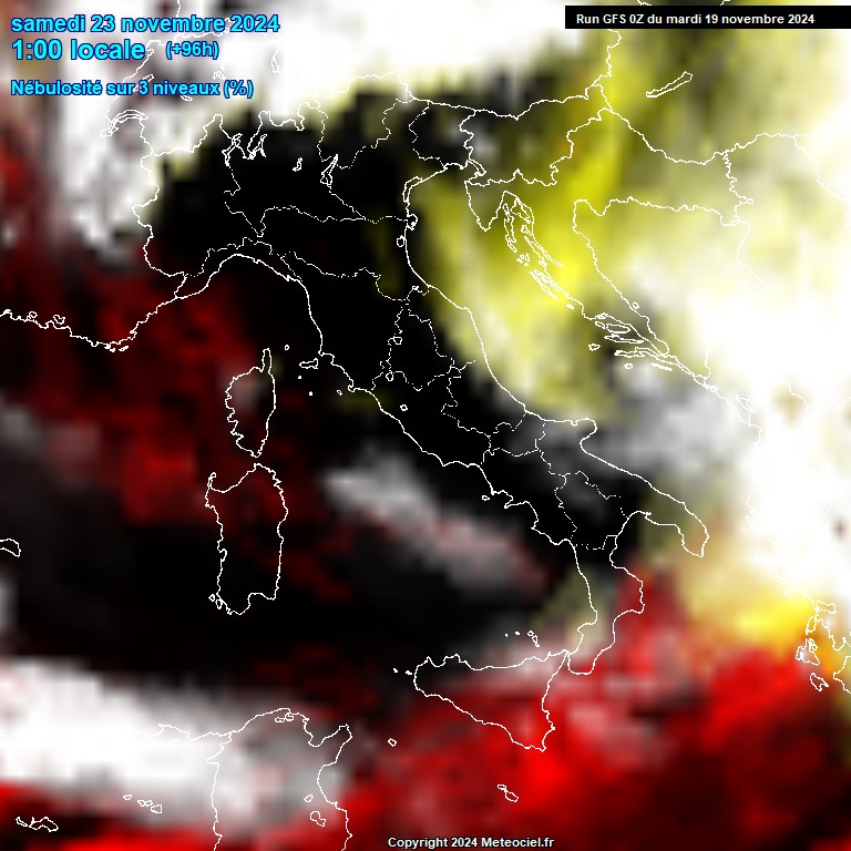 Modele GFS - Carte prvisions 