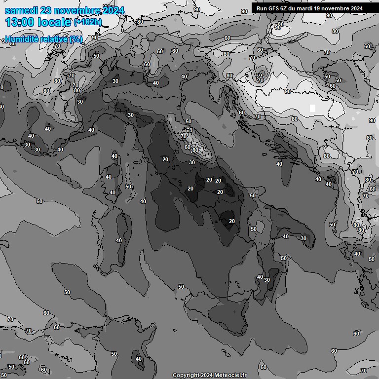 Modele GFS - Carte prvisions 