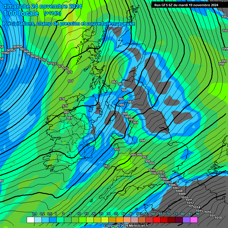 Modele GFS - Carte prvisions 