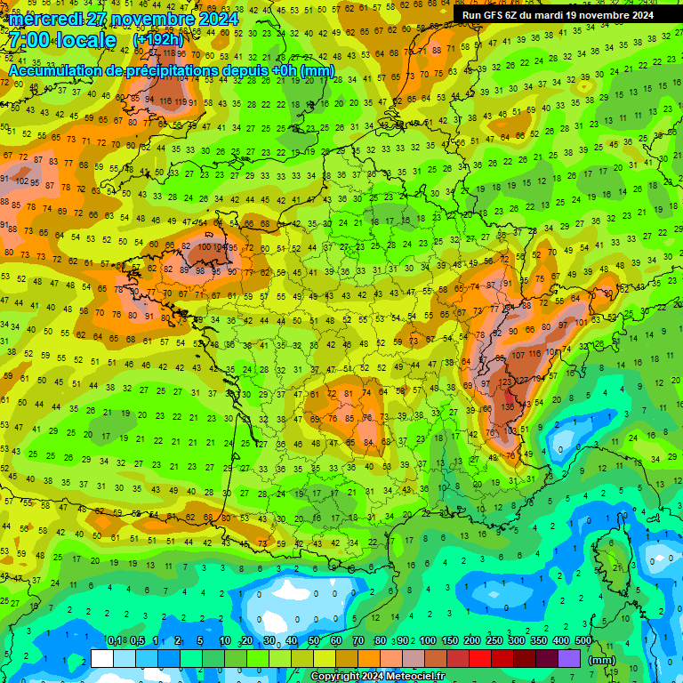 Modele GFS - Carte prvisions 