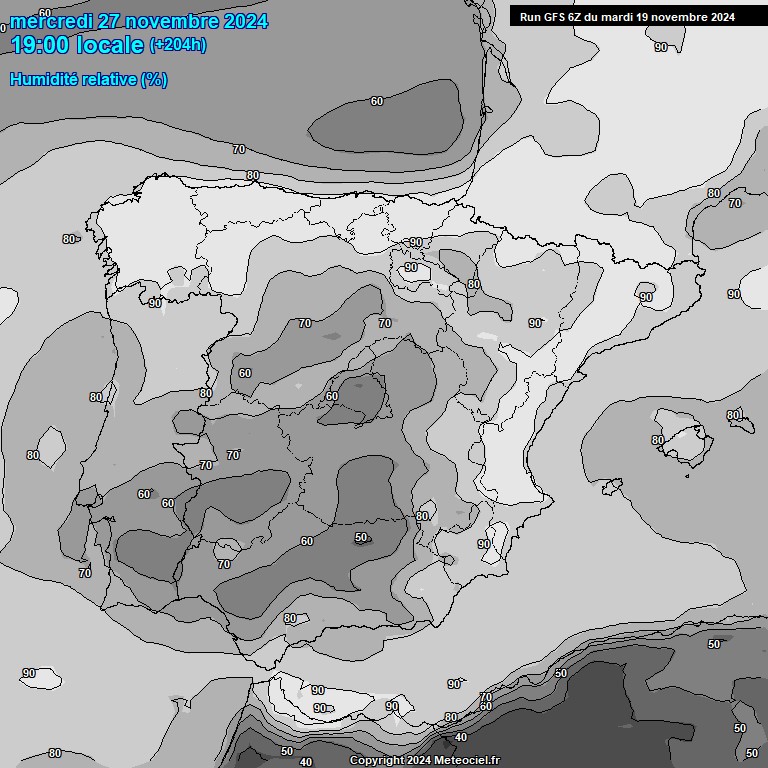 Modele GFS - Carte prvisions 