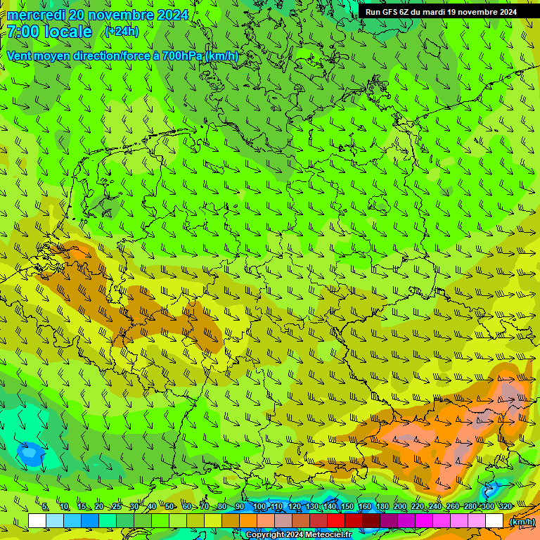 Modele GFS - Carte prvisions 