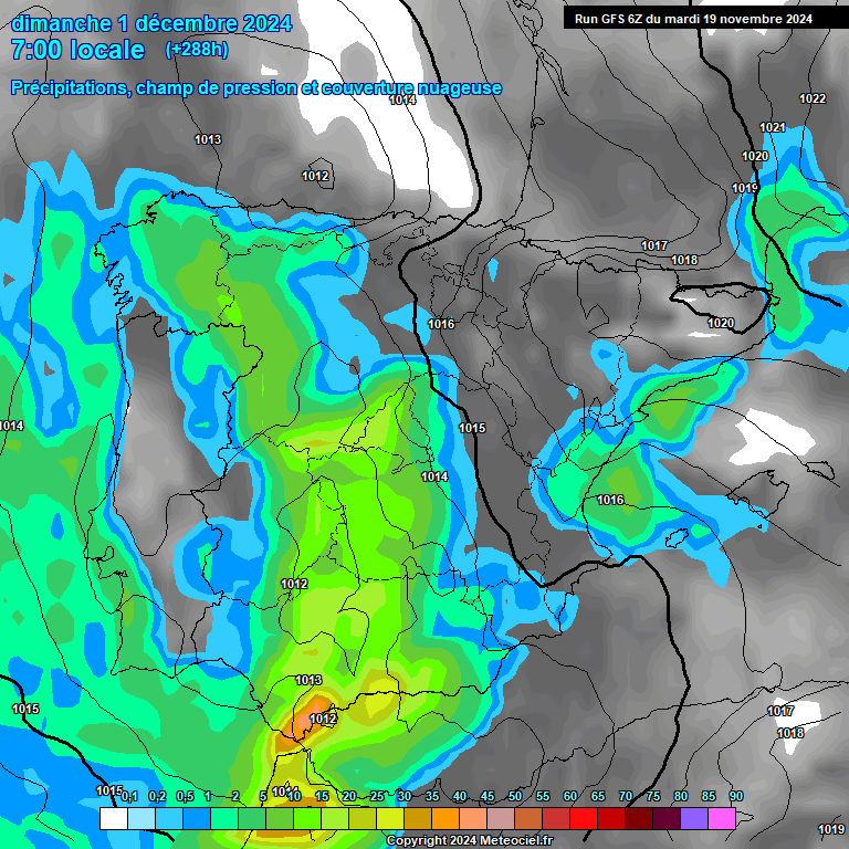 Modele GFS - Carte prvisions 