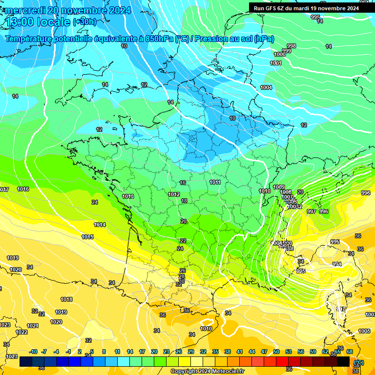 Modele GFS - Carte prvisions 