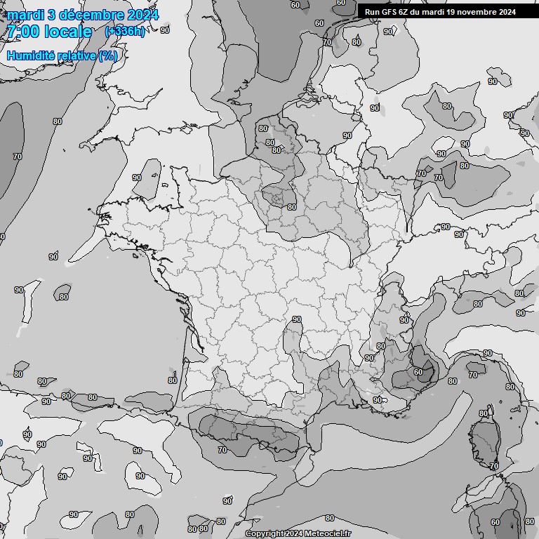 Modele GFS - Carte prvisions 