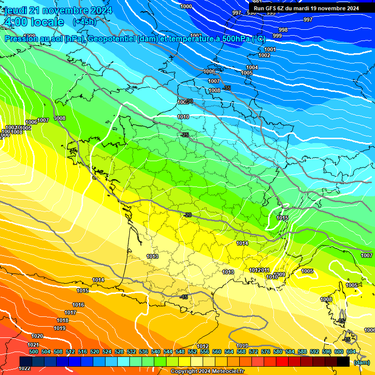 Modele GFS - Carte prvisions 