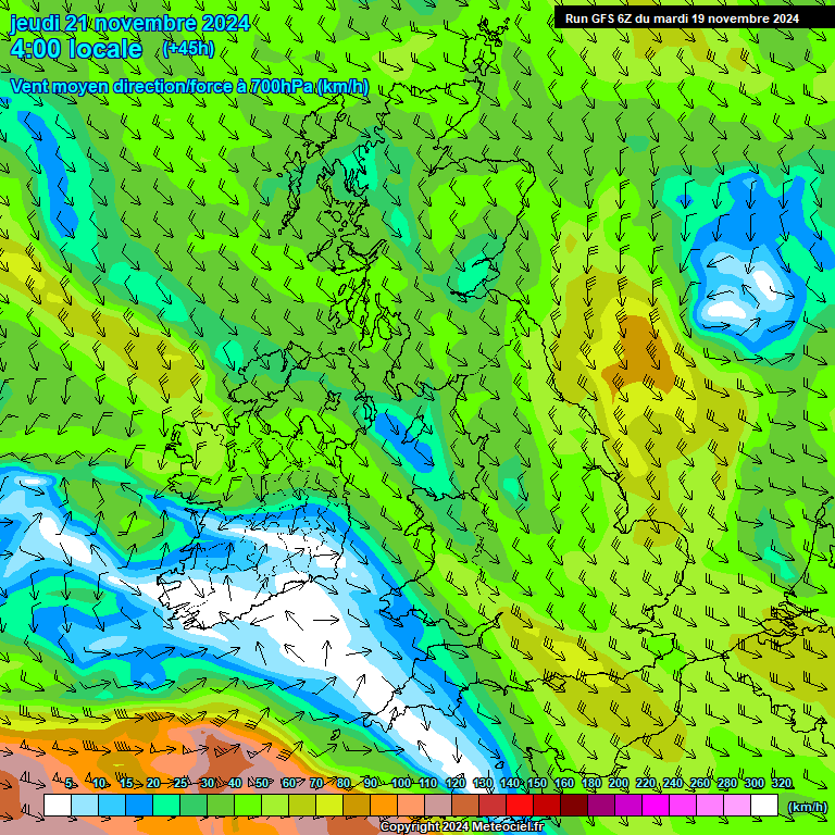 Modele GFS - Carte prvisions 