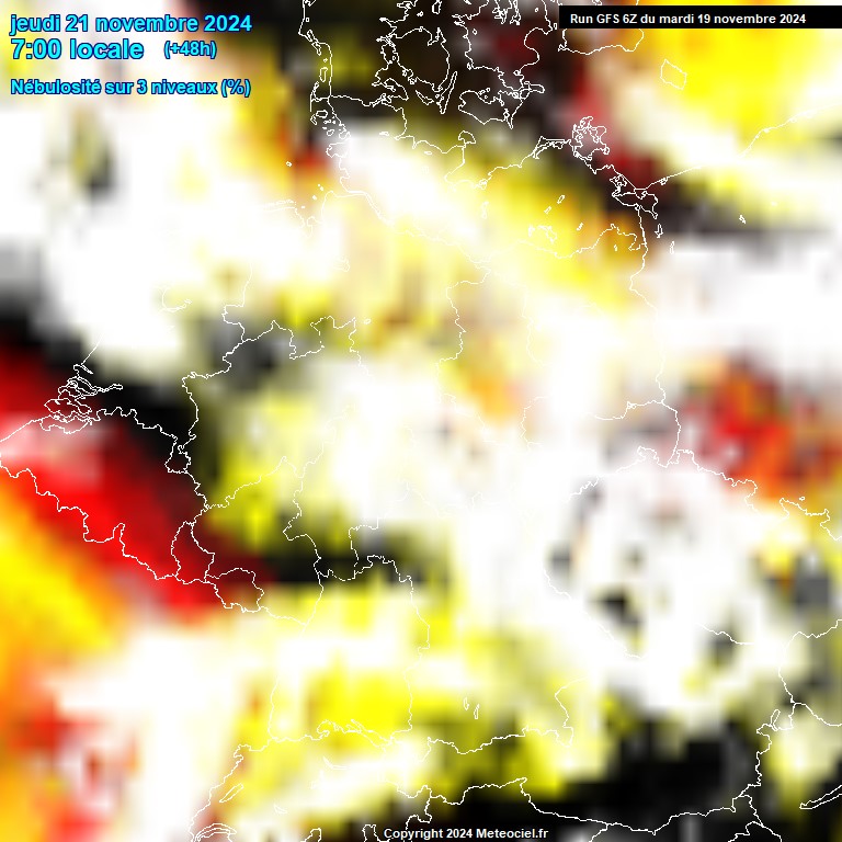 Modele GFS - Carte prvisions 