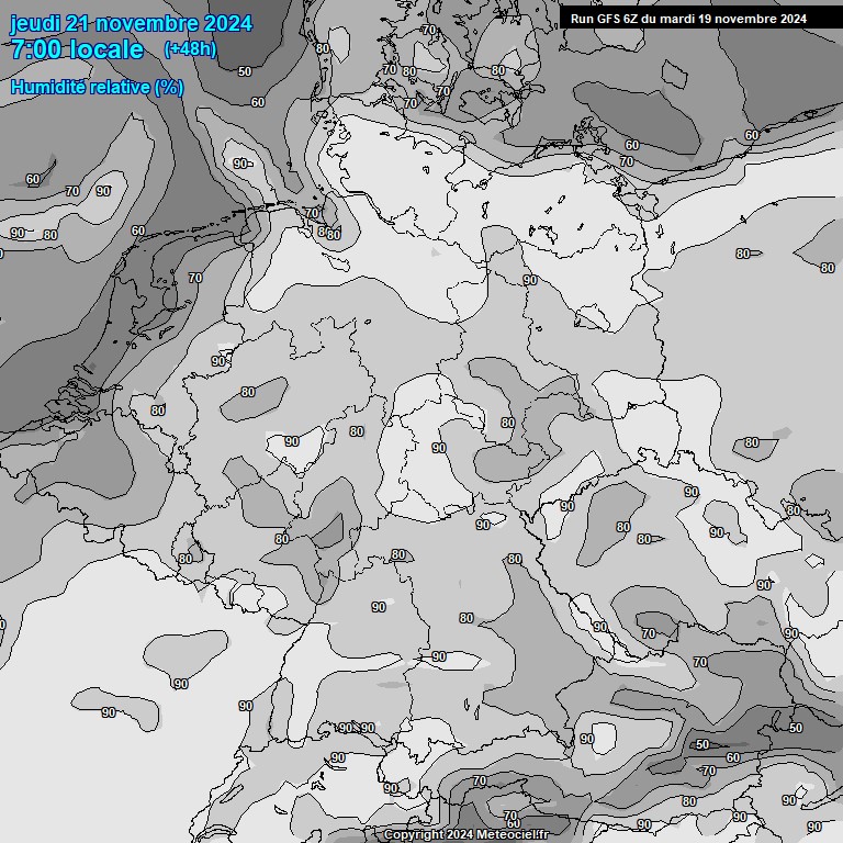 Modele GFS - Carte prvisions 