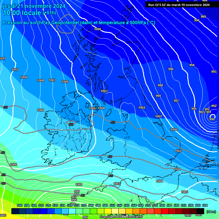 Modele GFS - Carte prvisions 