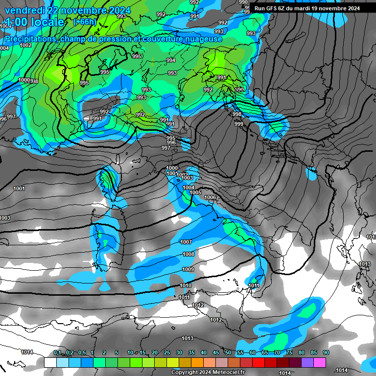 Modele GFS - Carte prvisions 