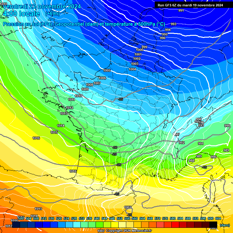 Modele GFS - Carte prvisions 