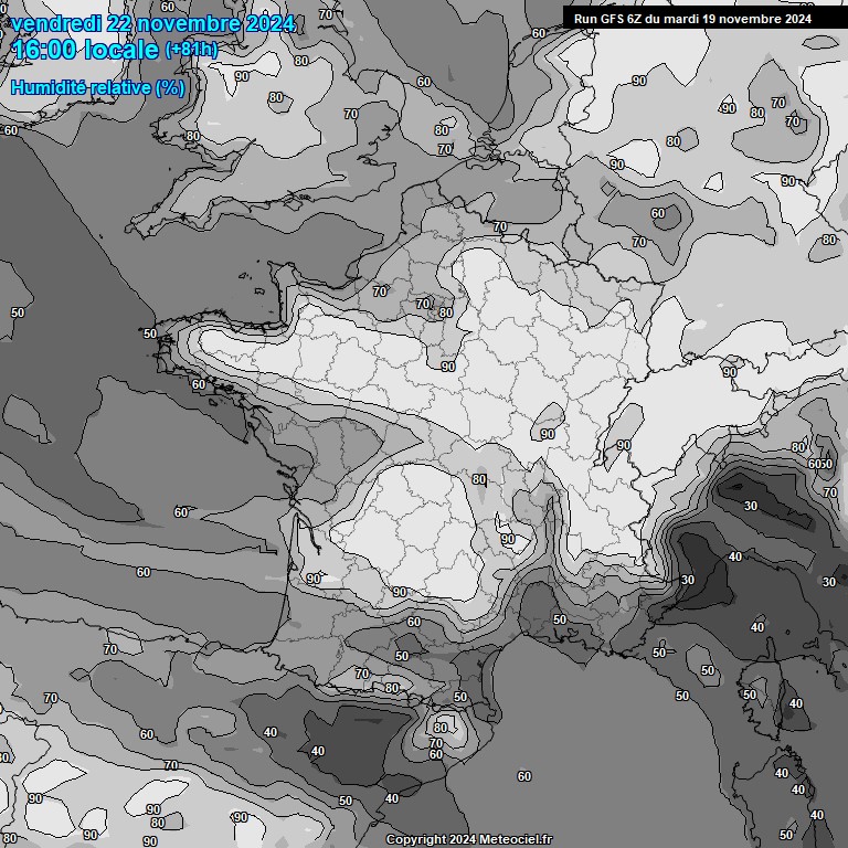 Modele GFS - Carte prvisions 