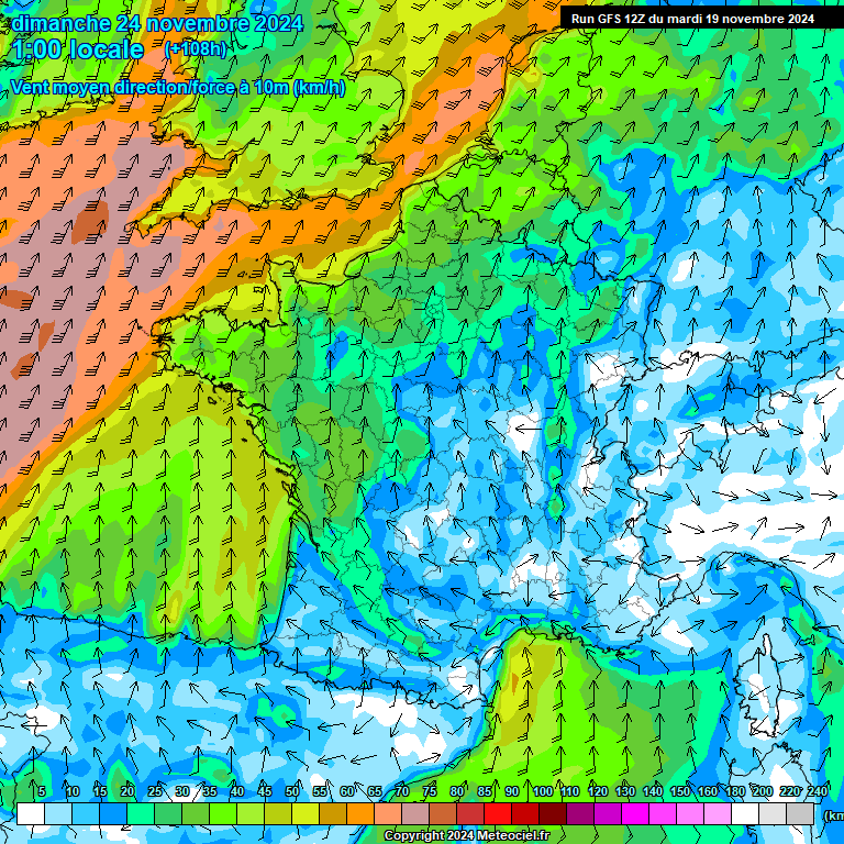 Modele GFS - Carte prvisions 