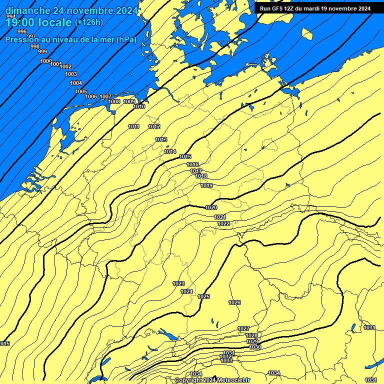 Modele GFS - Carte prvisions 