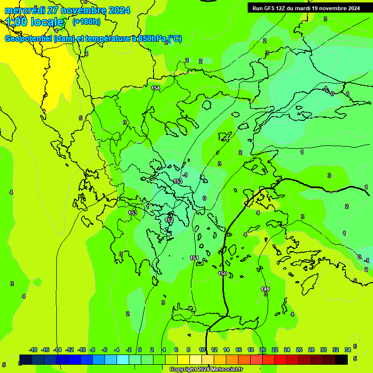 Modele GFS - Carte prvisions 