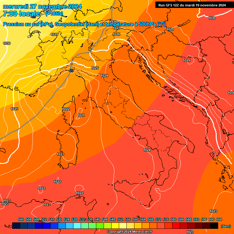 Modele GFS - Carte prvisions 