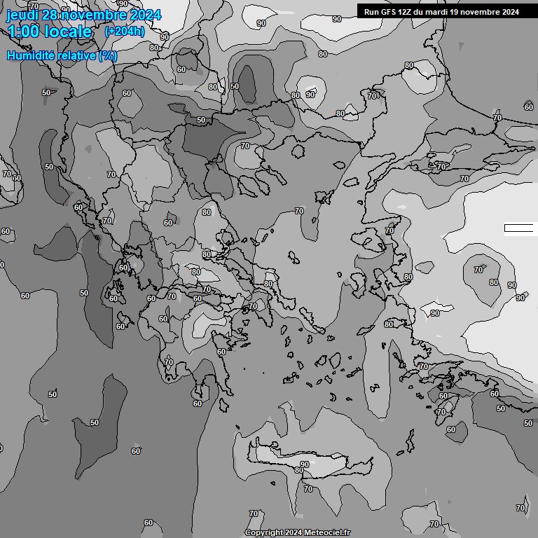 Modele GFS - Carte prvisions 