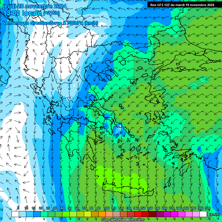 Modele GFS - Carte prvisions 