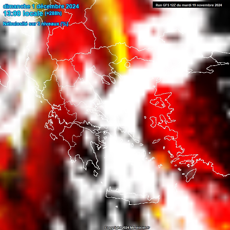 Modele GFS - Carte prvisions 