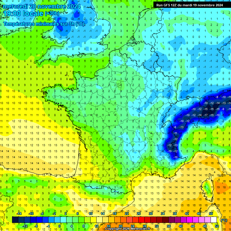 Modele GFS - Carte prvisions 