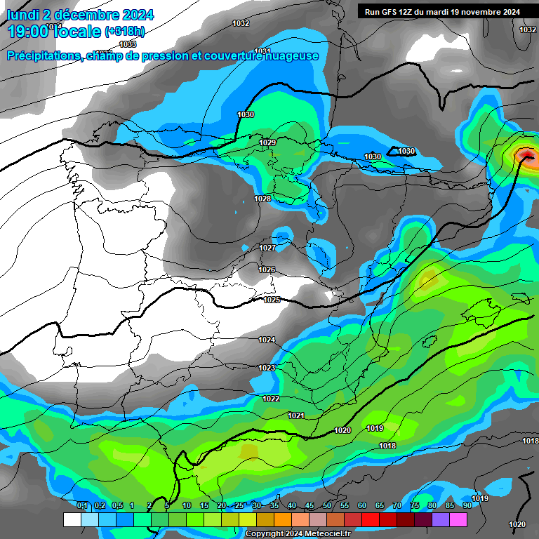 Modele GFS - Carte prvisions 