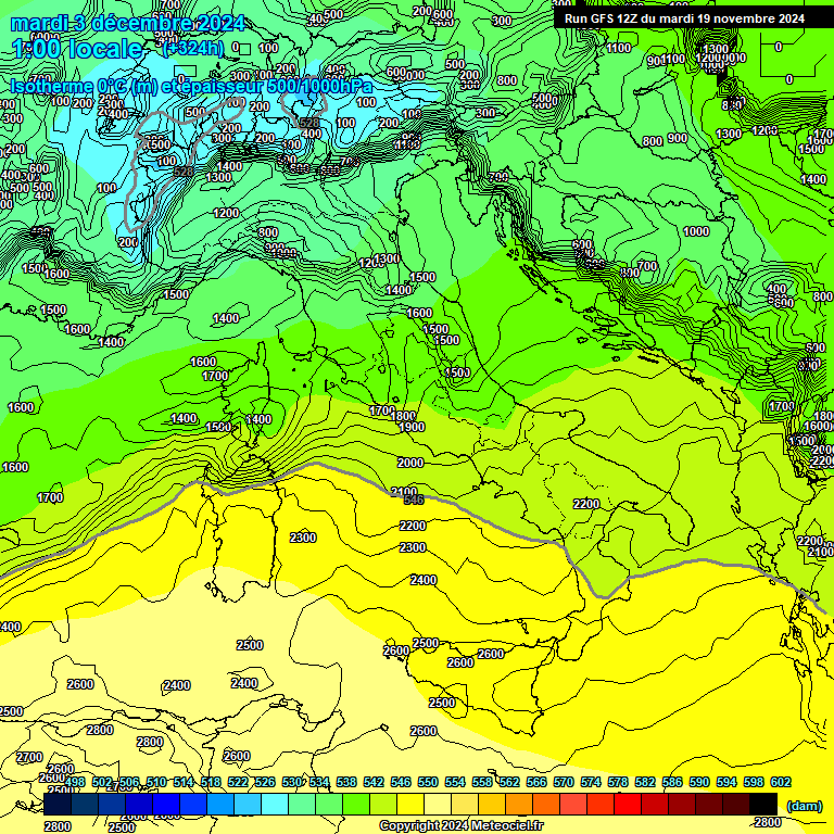 Modele GFS - Carte prvisions 