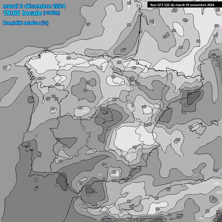 Modele GFS - Carte prvisions 