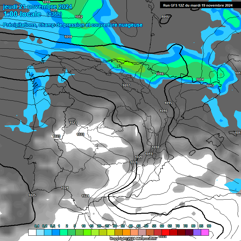 Modele GFS - Carte prvisions 