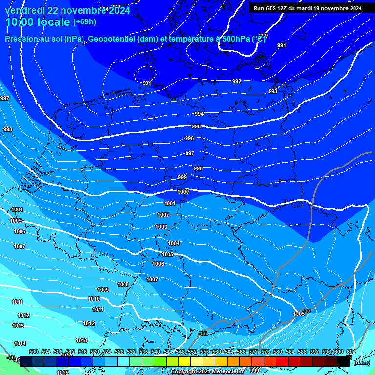 Modele GFS - Carte prvisions 