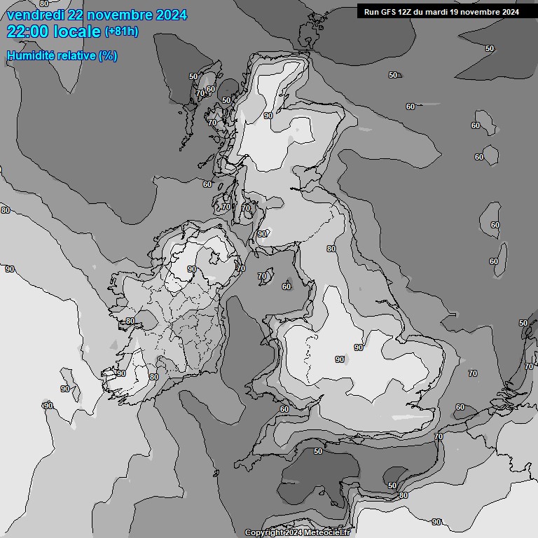 Modele GFS - Carte prvisions 