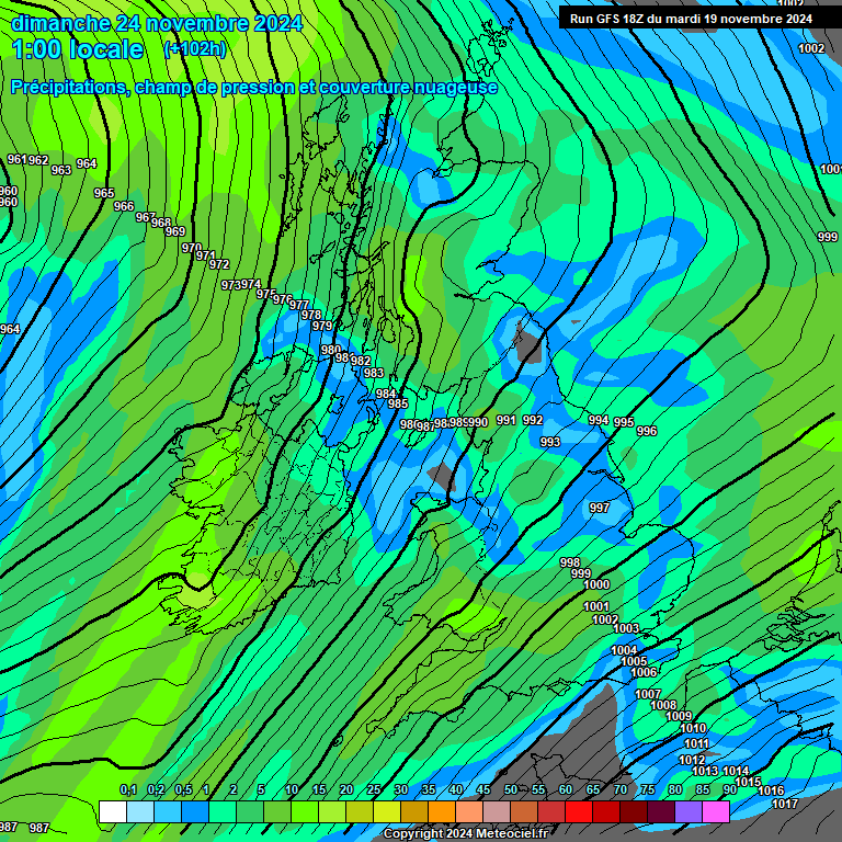 Modele GFS - Carte prvisions 